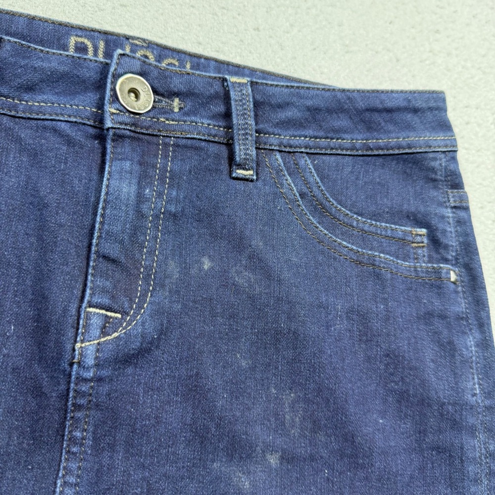 DL1961 Carla Mini Skirt Dark Wash Denim 4-Way 360 Stretch Blue Skirt